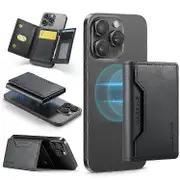 MAGKING K2 Kickstand Magnetic Card Holder Compatible with MagSafe RFID Cell Phone Wallet Black