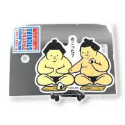 Sumo Wrestlers Sticker Sharing Rice Balls Quirky Fun B-Side Label Japan