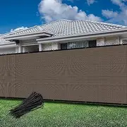 Goleray 5'x20' Privacy Screen Fence Panels Outdoor Balcony Screen Fencing Mesh Shade Net Cover UV Protected Temporary Fence for Patio Garden Backyard Driveway Deck, Brown