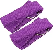 BESPORTBLE 2pcs Yoga Strap Yoga Inelastic Band Exercise Mat Holder Gym Supply Compact Stretching Strap Durable Fitness Band Yoga Assist Band Yoga Stretch Band Polyester Cotton Purple