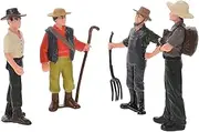 Totority 4Pcs Realistic Farmworker Model Cute Imitated Figurines for Micro Landscape Decor for Friends Safe Materials