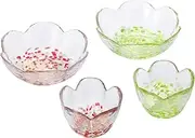 Aderia Tsugaru Vidro FS-71596 Glass Tableware, 4-Piece Set, Tsugaru Natural Color, Apple, Comes in a Presentation Box, Made in Japan