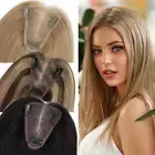 Women Topper Hairpiece Clip In Human Remy Hair Swiss Lace Base Toupee Highlight