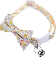 Cute Adjustable Bow Tie Cat Collar with Bell Pet Kitten Neck Collar for Daily Wear Parties and Holidays Comfortable and Stylish with Bell for Kittens