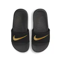 在飛比找momo購物網優惠-【NIKE 耐吉】KAWA SLIDE GS/PS 黑金 拖