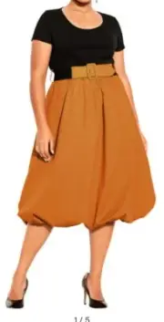 City Chic Small Dress Paris Days Plus size 16 Caramel