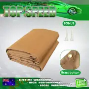 3mX3m Heavy Duty Dark Tan Canvas Tarp Tarpaulin Water UV Resistant Fabric Woven