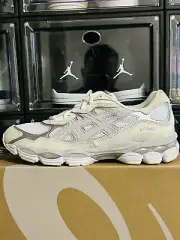 Size 9M Asics Gel NYC White Oyster Grey-1201A789-105 Very Rare Old Sku In Hand