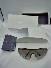 PRADA CATWLAK SHEILD SUNGLASSES SPR 73V ZVN0A7 PALE GOLD W/ BROWN GRADIENT