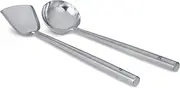 Craft Wok s/s Ladle and Spatula (Turner) Stainless Set with Stainless Handles for Asian Chinese Woks Traditional / 732W326
