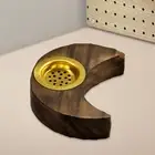 Moon Censer Desk Decoration with Tray Furnace Cone Incense Holder Wooden Incense