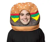 Cheeseburger Open Face Adult Mask