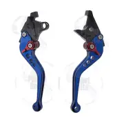 Blue CNC Shorty Brake & Clutch Levers For Suzuki GSXR 1300 Busa 99+ Control Hand