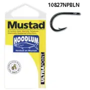 Mustad 10827NPBLN Hoodlum 4x Strong Live Bait Fishing Hook Pre Pack #10/0