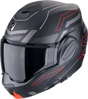 Scorpion EXO-Tech Evo Conquer, modular helmet , color: Matt Black/Grey/Red , size: M