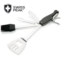 在飛比找momo購物網優惠-【SWISS PEAK】barbecue 7合1戶外烤肉工具