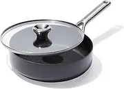 OXO Professional Hard Anodized PFAS-Free Nonstick, 3QT Saute Pan Jumbo Cooker with Lid, Induction, Diamond Reinforced Coating, Dishwasher Safe, Oven Safe, Black
