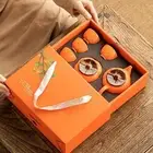 Persimmon Shaped Lucky Kungfu Tea Set for Tea House New Year Birthday Gift