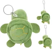 ORFOFE 3Pcs Adorable Plush Turtle Keychain Cute Mini Sea Turtle Stuffed Animal Pendants for Backpacks Car Decorations and Accessories Soft Cozy Travel Keychains
