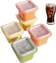 Gihioue Ice Mold,Ice Trays for Freezer with Lid - 5X Multifunctional Easy Pop-Out and Clean Box for Soup Baby Food Whiskey Cocktails Bourbon Coffee