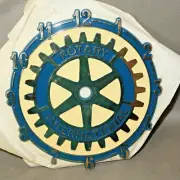 VINTAGE Ramar IND Plastic Clock Face Rotary International 6"x5.75"