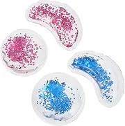 OFFIGAM 4Pcs Cooling Eye Patches Glitter Eye Care Pads for Dark Circles Puffiness Tired Eyes for Home Travel