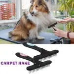 丸子精選2PCS PET HAIR CLEANING BRUSH CARPET RAKE WITH HANDLE ERG