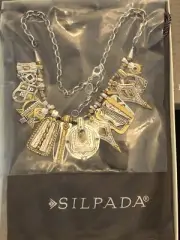 SILPADA N3239 NEW “INDIGENOUS IMPRESSIONS” STERLING SILVER & BRASS NECKLACE NIB