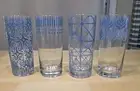 Highball Glasses Set Of 4 Blue Design 16 fl Oz