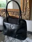 OROTON EBONY BLACK GRIP TOP LEATHER HANDBAG NEW WITH TAGS, UNUSED EXCELLENT COND