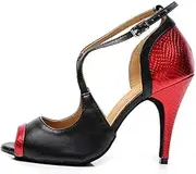 [DKZSYIM] Women Professional Ballroom Dance Shoes Latin Salsa Performance Wedding Dancing Shoes,Model QJW6132