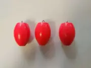 New fully assembled wooden egg bobbers medium pink or orange