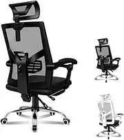 [ALFORDSON] Ergonomic Mesh Office Chair with 150° Recline, Headrest and Footrest, Executive Computer Office Chair with SGS Listed Gas-Lift, Desk Task Gaming Study Chair for Max 180kg, Brad Black