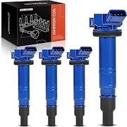A-Premium (Blue) Engine Ignition Coil Pack Compatible with Toyota Camry 2006-2011, Corolla 2009-2010, Tacoma, 4Runner, Matrix, Solara & Scion xB & Lexus GS F, IS F, IS500, LC500, RC F, 4-PC Set
