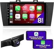Android Car Radio Upgrade Compatible with Wireless Carplay Android Auto for Subaru Outback Legacy 2015-2019 8 Core Touchscreen Stereo Bluetooth GPS WiFi AM/FM Backup Camera Navigation Head Unit