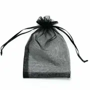Black Colour Organza Bags 4pcs Pack 13x18cm for Gift Jewellery Candy bag Drawstring Ribbon