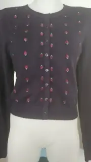Alannah Hill 'The Tulip Garden' Navy Cardigan Size 12 RRP:$169