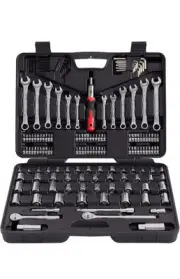 161 Piece MECHMAX Mechanic Tool Socket Wrench Set 1/2,3/8 and 1/4 inch Drive Met