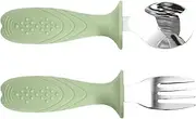 Euyehn Baby Forks and Spoons,Baby Utensils Toddler Fork and Spoon Set - Cutlery with Easy-Grip Handles, Stainless Steel Children Safe Silverware for Kids Led Weaning Ages