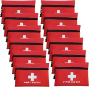 12Pcs Mini First Aid Kit Empty Bag, Travel Empty First Aid Kit Pouch Bag with Zi