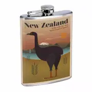 New Zealand Vintage Em2 8oz Stainless Steel Flask Drinking Whiskey Liquor