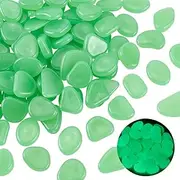 CREATCABIN 100 Pcs Glow in The Dark Stones Green Pebble for Fish Tank Glow Fish Tank Rocks Glow Tank Decorate Glow Decor for Garden Aquarium Walkway Driveway Plant Pots Bonsai Yard Garden Park