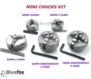 5x Mini Lathe Chuck Kit For Unimat M14 x 1 Thread 3 & 4 Jaw 50 -65-70mm Diameter