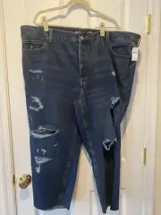 Old Navy Size 24 High Rise Slouchy Straight Crop Secret Slim Pockets NWT