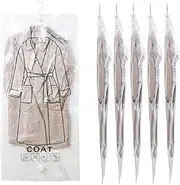 MOTRAIN 6 Pack Hanging Vacuum Storage Bags, 23.6"x51" Reusable Space Saver Bags for Clothes, Includes Hooks for Suits, Dresses, Coats & Jackets, Works with Any Vacuum Cleaner