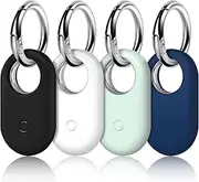 LETREEN Case for Samsung Galaxy SmartTag 2 with Keyring, Pack of 4 Silicone Anti-Scratch Portable Locator Tracker Case with Keyring Pendant for Samsung Galaxy Smarttag 2 Case