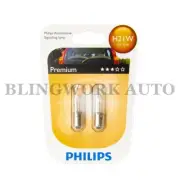 2pc Philips H21W BAY9S OEM Factory Standard Replacement Light Bulb Globe 21W 12V