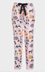 NEW PETER ALEXANDER PINK FRENCHIE DOG BAMBOO FLANNELETTE PJ PANTS L RRP$79.95