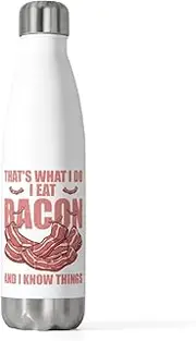 20oz Insulated Bottle Hilarious Bacon Meats Pork Gammon Smoked Pancetta Lover Humorous Smoking 20oz