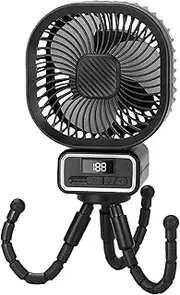 Stroller Clip Fan, Adjustable Crib Fan with Low Noise Clip | Rechargeable Baby Crib Accessories, Portable 3 Gear Cooler for Warm Weather Camping